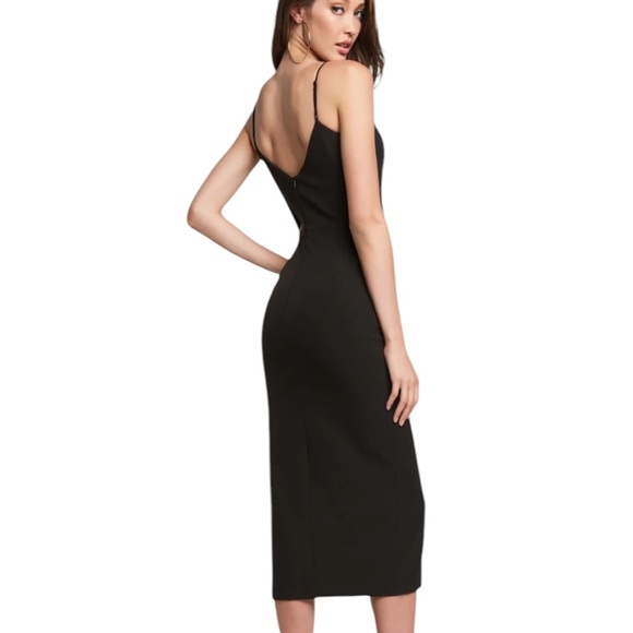 Bardot Dianna Black Front Slit Midi Dress - L - Picture 2 of 16